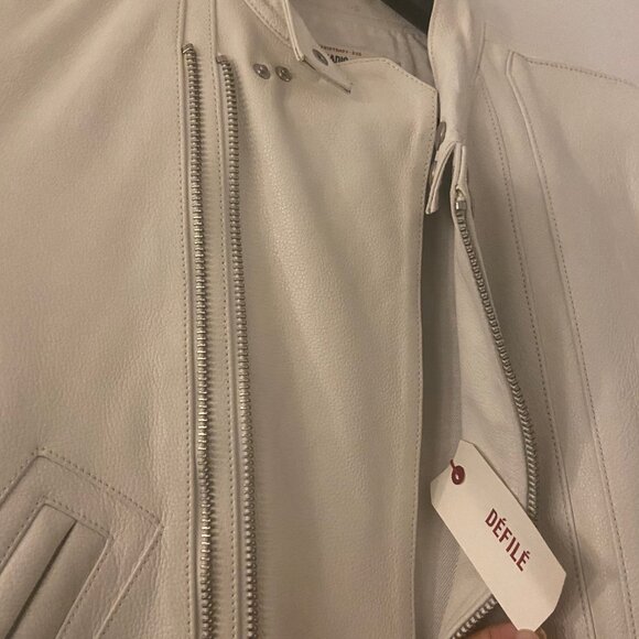 ZADIG & VOLTAIRE White Leather Jacket Size M - Picture 8 of 8